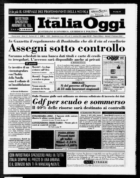 Italia oggi : quotidiano di economia finanza e politica